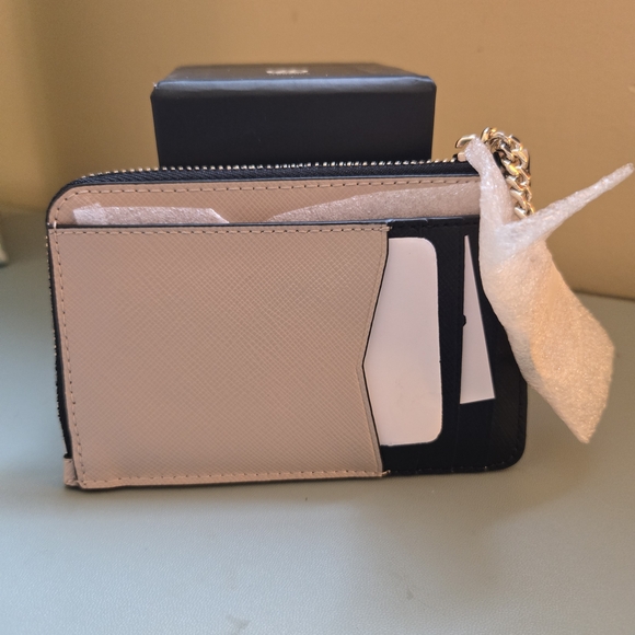 KATE SPADE Cameron L-Zip Card Holder Beige Saffiano Leather - Picture 4 of 11